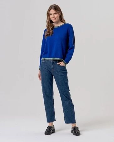 Pull � col Redodno avec contrastes Azul Cobalto