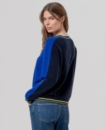 Pull &agrave; col Redodno avec contrastes Azul Cobalto