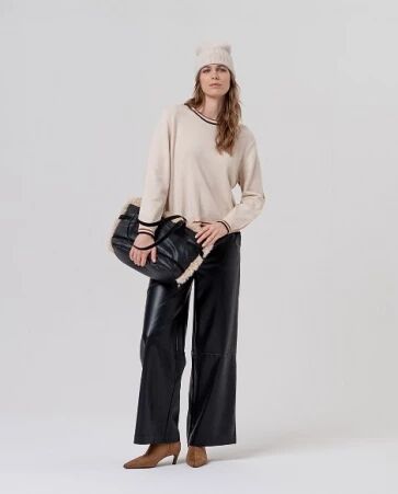 Pull � col Redodno avec contrastes Crudo