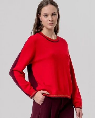Pull � col Redodno avec contrastes Rojo
