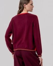 Pull &agrave; col Redodno avec contrastes Rojo