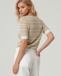 Pull col en V ray&eacute; brut