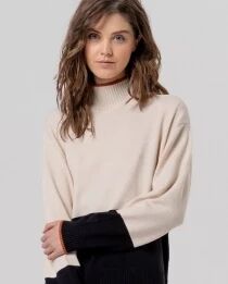 Pull col montant contrast&eacute; Crudo