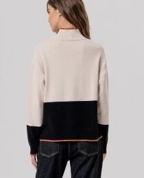Pull col montant contrast&eacute; Crudo