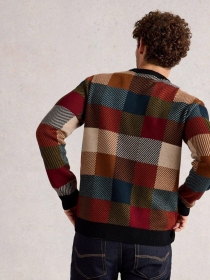 Pull col rond à damier Tartan