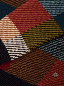 Pull col rond à damier Tartan