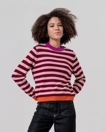 Pull col rond ray� Granate