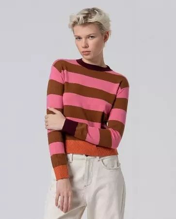 Pull col rond Rose