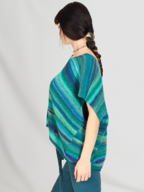 Pull col V oversize sans manche Lagon