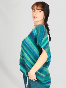 Pull col V oversize sans manche Lagon