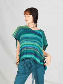 Pull col V oversize sans manche Lagon