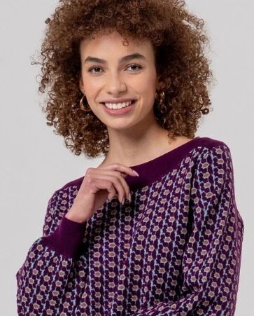Pull jacquard col bateau Cereza