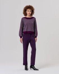 Pull jacquard col bateau Cereza