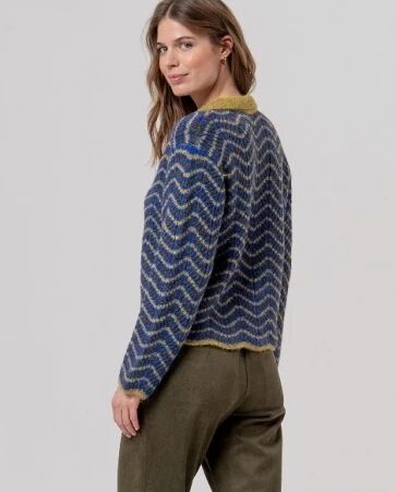 Pull polo festonn� Verde