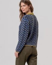 Pull polo festonn&eacute; Verde