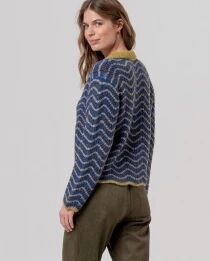 Pull polo festonn&eacute; Verde