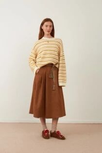 PULL STRIPY ECRU OCRE