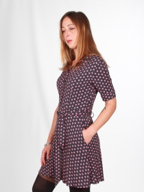 Robe Anna manches courtes Saki noir