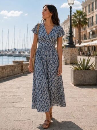 Robe Artemis Navy pampas