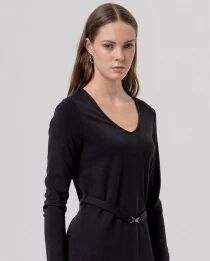 Robe ceintur&eacute;e Negro