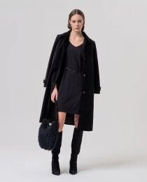 Robe ceintur&eacute;e Negro