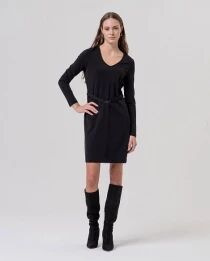 Robe ceintur&eacute;e Negro