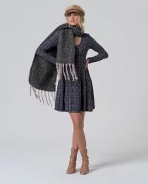 Robe courte avec encolure en V Bleu