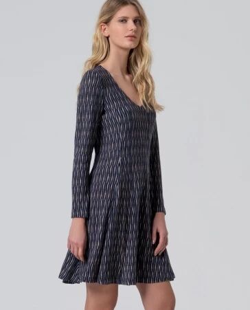 Robe courte avec encolure en V Bleu