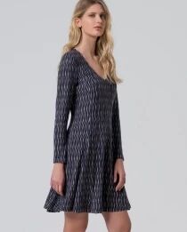 Robe courte avec encolure en V Bleu