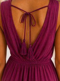 Robe courte H&eacute;cate Prune