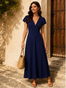Robe longue Aelle Navy