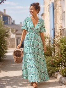 Robe longue Serena Verde flow