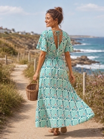 Robe longue Serena Verde flow