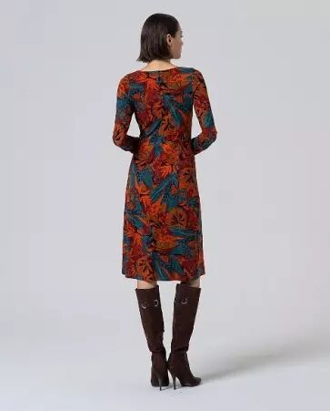 Robe midi avec fronces � la taille Terracotta