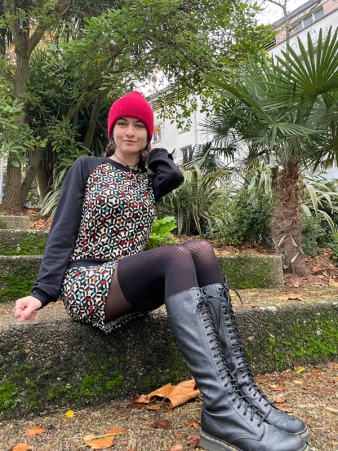 Robe Sweater Kaleidoscope bleu