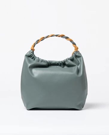Sac d\'�paule souple avec poign�e bicolore Bleu acier