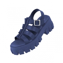 Sandales compensées Bréhat bleu marine