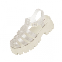 Sandales compensées Glenan paillettes