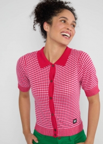 Shirt Petite Poloette mixed dots rose red