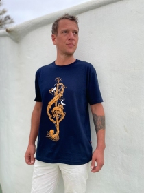 T Shirt Clef de sol végétale Bleu