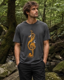 T Shirt Clef de sol v&eacute;g&eacute;tale Gris
