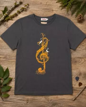 T Shirt Clef de sol v�g�tale Gris