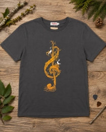 T Shirt Clef de sol v&eacute;g&eacute;tale Gris