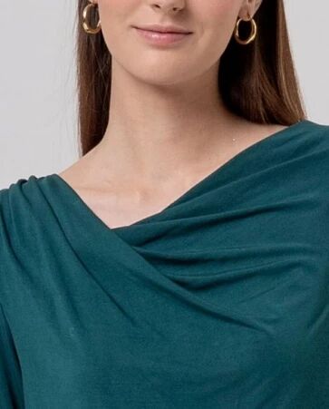 T-shirt col asym�trique Verde Botella