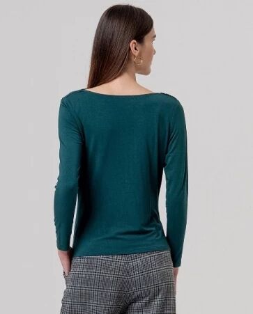 T-shirt col asym�trique Verde Botella
