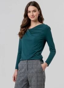 T-shirt col asym&eacute;trique Verde Botella
