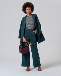 T-shirt col bateau Vert bouteille