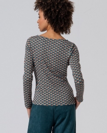 T-shirt col bateau Vert bouteille