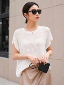 T-shirt crochet blanc