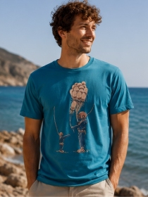 T Shirt Diver Jelly Fish Bleu lagoon